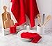 DII Basic Terry Collection Solid Windowpane Dishcloth Set, 12x12, Red, 6 Piece
