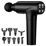 cotsoco Massage Gun Deep Tissue, Muscle Massage Gun with 9 Attachment Heads 20 Speeds & Silent Brushless Motor for Pain Relief, Handheld Percussion Back Massager Gun for Athletes(Black)