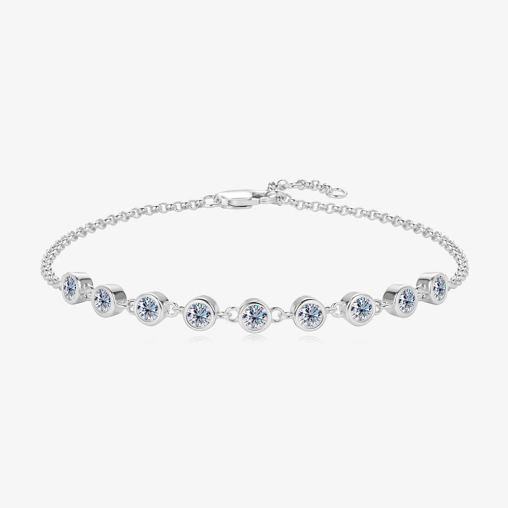 14K Gold 1ct Diamond Bracelets for Women with Lobster buckle(VS~VVS,D-Color)