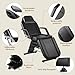 KIIUMI Tattoo Chair for Client, Esthetician Facial Bed with Hydraulic Stool, Lash Massage Table with 2-Tray, Multi-Purpose Black Lash Bed for Artist Spa Salon Beauty Equipment, Black
