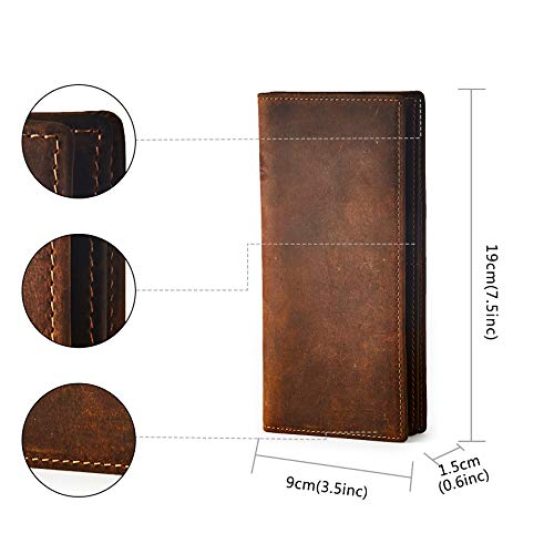 Vintage Top Grain Leather Wallet for Men Gift Box Top Grain Leather Minimalist Wallet for Men RFID Blocking Vintage Handmade Card Holder Bifold Slim Wallet Gift Box2