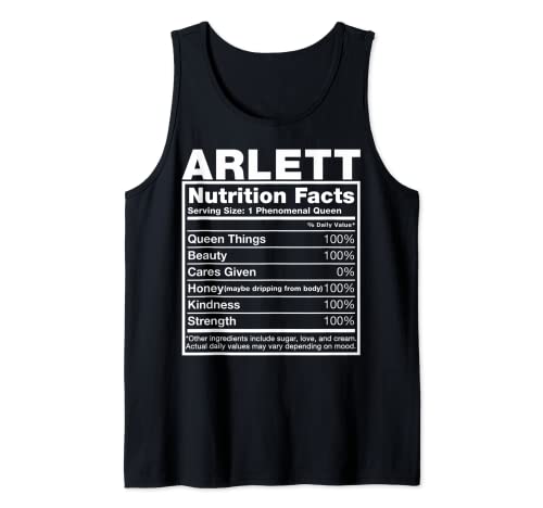 Arlett Nutrition Facts T-Shirt Arlett Name Birthday Shirt Tank Top