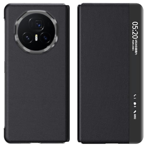 Étui en cuir Honor Magic V3 noir avec fermeture magnétique
