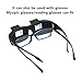 Yosoo Health Gear Lazy Glasses, Optical Glass 90 Degree Crochet Glasses Mirror Reading Glasses for Laying Down Reading Knitting Watching TV Black