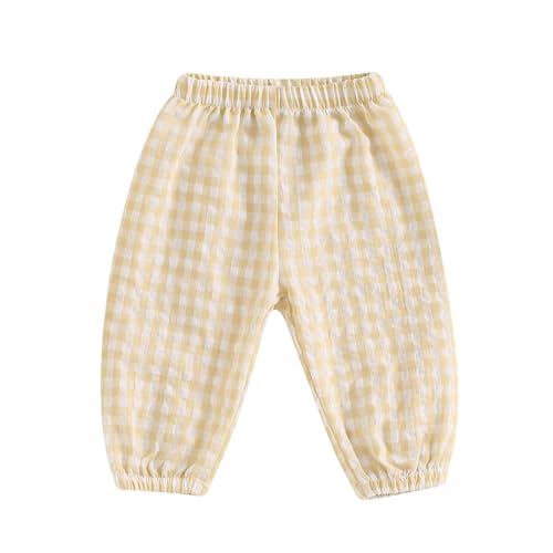 Toddler Baby Girl Boy Plaid Long Bloomers Harem Pants Basic Casual Summer Fall Comfy Bottoms Jogger Trousers