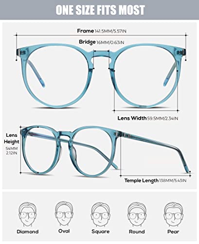 Image of DUCO Retro Round Blue Light Glasses For Men Women Blue Ray Blocking Glasses Computer Gaming Glasses Nylon Lens Acetate Frame Green 8301