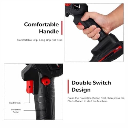 Image of Cordless Mini Chainsaw 6 Inch, 48V Rechargeable Handheld Electric Chain Saw with 1 Battery, Charger & Accessories for Wood Cutting, Tree Branch Pruning and Garden Use
