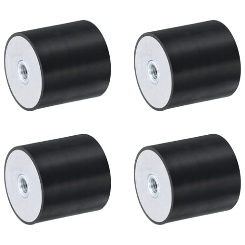 QUARKZMAN 4 Stück 40 x 40mm M8 Gewindebuchsen aus Gummi, Schwingungsisolatoren, Ersetzt Antivibrationspads Flache Silentblock-Basisblock