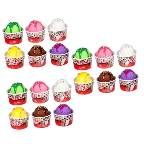 MAGICLULU 3 Set Di Gelato Gelatiera Ninja Torta Finta Palline Di Gelato Finte Scoop Del Gelato Impostore Torta Di Formaggio Dessert Falso Coppa Di Carta Per Gelato Pvc 6 Pezzi*3