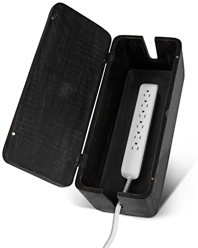 Image of Large Cable Management Box - Cable Organizer Box and Power Strip Box for Electrical Cord Management - Hide Desk Cord and Floor Cables - Wire Storage and Organization for Cords