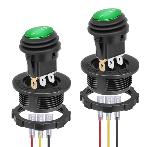 Image of BFXM Round Rocker Switch, Toggle Switch 12V, On Off Switch, SPST 3 Pin
