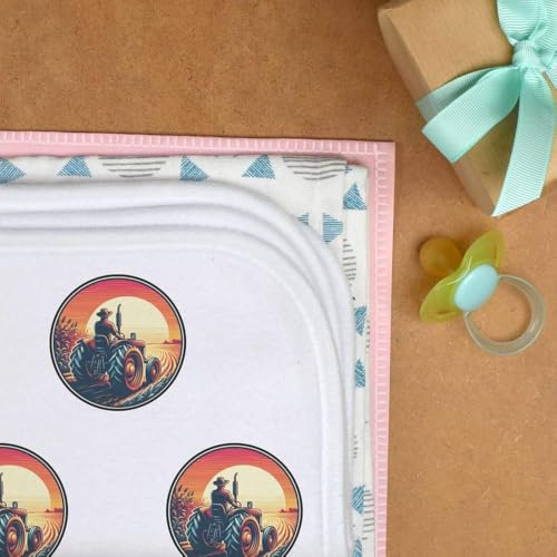 Azeeda 'Farmer at Sunset' Baby Burp/Wash Cloth (BC00035998)3