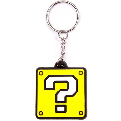 Porte-clé PVC Nintendo Mario Question Mark : Ne perdez plus vos clés grâce au bloc jaune visible