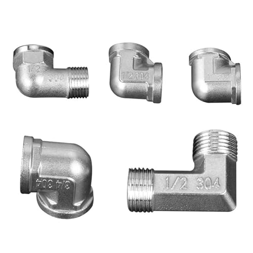 Codo acero inoxidable de 1/2 con acoplador rápido BSP para tuberías 6