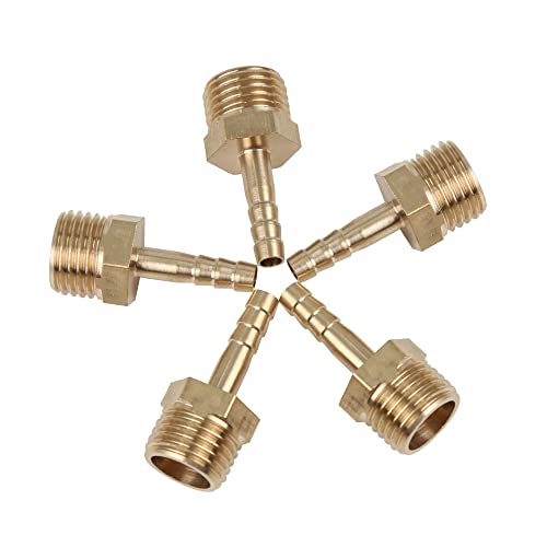 A ABSOPRO Macho Manguera Espiga Cola Accesorio Conector 4mm ID x 1/4" NPT (Juego de 5) Cover