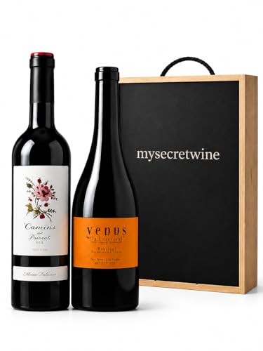Pack 2 Botellas Premium Priorat & Montsant con Caja de Madera | Camins del Priorat + Venus “La Universal” | Estuche Madera MySecretWine