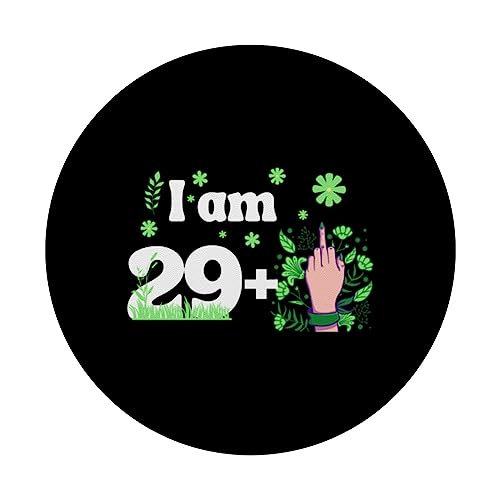I am 29 plus 1 middle finger PopSockets Swappable PopGrip, Black - Image 3