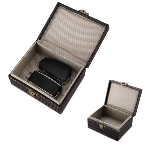 Trsnzul Protection Keyless Go Boîte de Clés de Voiture, Etui Anti Rfid Blocker Clés de Voiture, Faraday Box Sac de Protection des Clés de Voiture Keyless, pour Coffre-Fort de Clés de Voiture (Noir)