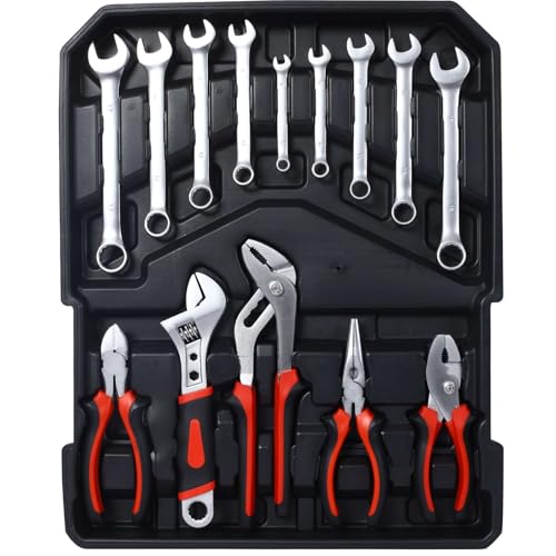 Kit de herramientas con 899 piezas y maletín rodante plata miniatura 5