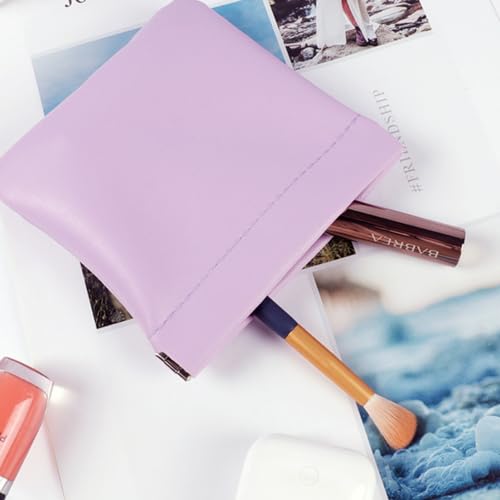 Pouchic - Personalized Snap Closure Leather Organizer Pouch, Pouchic Snap Closure Pouches, Lambskin Pocket Cosmetic Bag, Jollywish Pouchic No Zipper Self-Closing Pocket Cosmetic Bag (4PCS A)4