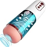 Automatic Male Masterburters with Thrust Heated Sucker Tight Machine Male Masturbator with Powerful Stroking Modes for Penis Stimulation Electric Voice Realistic Pocket Pussy Vagina Men's Hoodies-b51