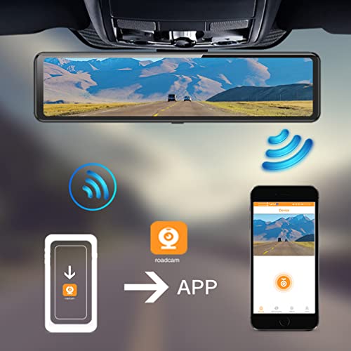 XRC TECH 3 câmeras AHD 1080p 30,5 cm IPS Espelho retrovisor de carro com área direita e assistente d