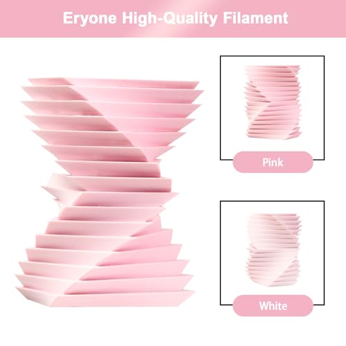 Image of ERYONE Matte Dual Color 3D Printer PLA Filament 1.75 + /- 0.03mm, Matte Bicolor Filament PLA 1KG(2.2LBS) Spool, White Pink