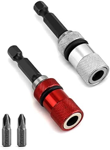 2Pcs Magnetic Drill Bit Holder 1/4 Inch Hex Shank with 2 x PH2 Screw Driver Bit, Magnetic Screwdriver Bit Holder, Screw Depth Adjustable