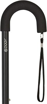 Charles Buyers Ziggy Crook Adjustable Walking Cane Stick - Black - 57A