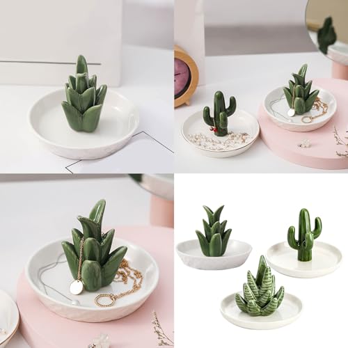 Plateau multi-usage en céramique pour plantes d'aloès et petits accessoires - 3