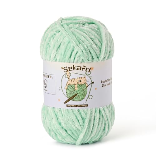 Fuzzy Chenille Yarn for Crocheting,Velvet Baby Blanket Yarn for Crocheting,Soft