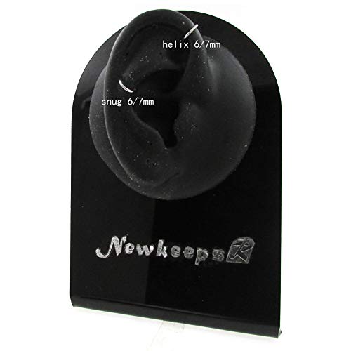 Miniatura 6 de Newkeepsr 3pcs-0.8mm Piercing Nariz Titanio Con Bisagras Clicker Segmento Anillo De Aro De Nariz Sin Costuras, Cartílago Sleeper Tragus Pendiente Para Mujeres-5 6 7mm