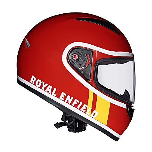 Image of Royal Enfield Full Face Helmet with clear Visor Red, Size: L(59-60cm)