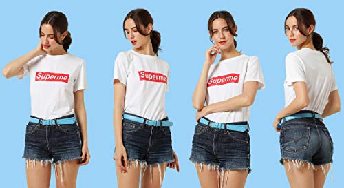 Falari Women Genuine Leather Belt Fashion Dress Belt With Single Prong Buckle 6028 Lightblue S #TOP4