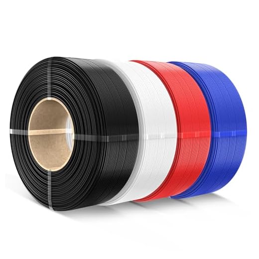 SUNLU PLA Refill Filament 1.75mm, Refill PLA 3D Printer Filament Suitable for Bambu Lab Filament and SUNLU Reusable spools, 1kg per Spool, 4 Pcs, 4 Colors, Black+White+Red+Klein Blue