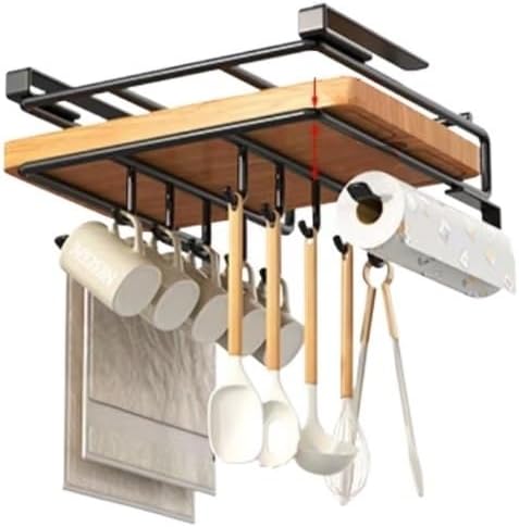 Estante de cocina de acero inoxidable sin perforaciones, armario colgante debajo del gabinete, tabla de cortar, estante colgante para toallas de