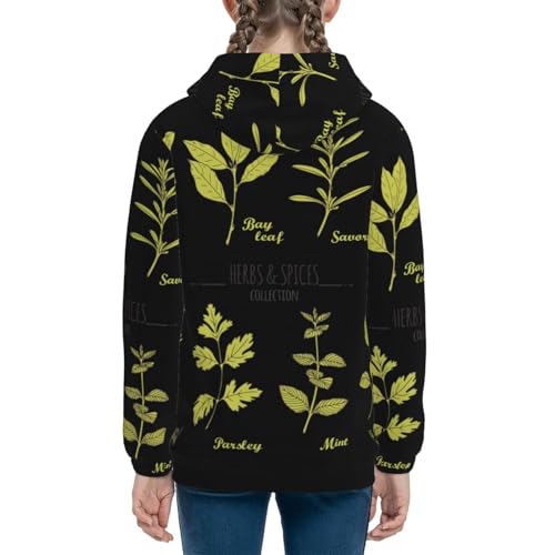 Herbs and Spices Kids Pullover Hoodies Boys Sweatshirts Girls Athletic Clothes with Pocket4