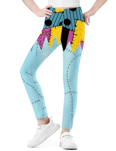 Girls Halloween Funny Print Stretchy Leggings Full Ankle Length Tight Pants 5-14 Years