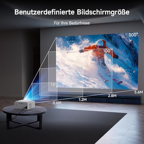 Mini Beamer,VISULAPEX V3PRO Klein Beamer P2P 5G WiFi 12000LM 1080P Unterstützt Mini Projektor Outdoor, Video Projektor für Handy Phone, 50% Zoom Kompatibel mit TV Stick/X-Box/Laptop – Bild 6