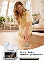 ZZU Kopfhörer Kabellose Bluetooth mit Smart Touchscreen, 48 Std. Laufzeit, Bluetooth 5.4 In-Ear Ohrhörer mit ANC & ENC Geräuschunterdrückung, 5 EQ-Modi, HiFi Stereo, IPX7 Wasserdicht Silber – Ansicht 5