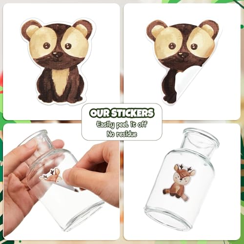 Runde Tier Aufkleber - 500 Stück Belohnungsaufkleber, Animal Sticker Rolle, Cartoon Tiermuster für Kinder