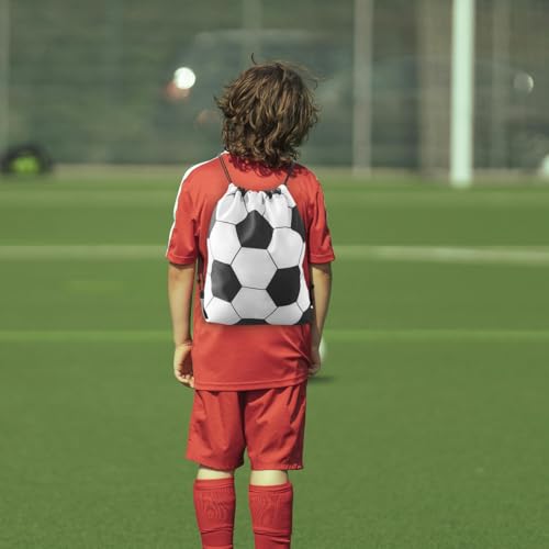 4Pack Soccer Drawstring Backpack Bags,Portable Soccer Sports Theme Gift Bags for Birthday Party 7