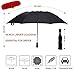 LANBRELLA Umbrella Large Inverted Folding Umbrellas Windproof Compact Folding Auto open close 10 ribs - Black