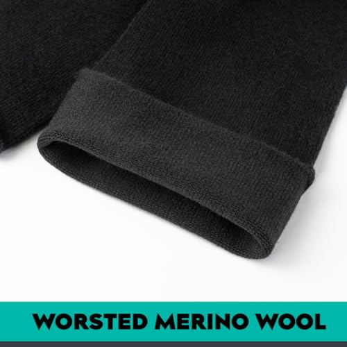 LIXIA Men's Non Binding Merino Wool Socks 3/6 Pairs Pack- Wide Calf Good for Circulation - No Compression Warm Breathable3