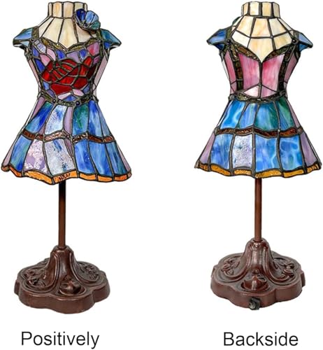 Lampa stołowa do sukienki księżniczki – witrażowa lampka nocna z żeliwną podstawą do dekoracji domu i pokoju weselnego