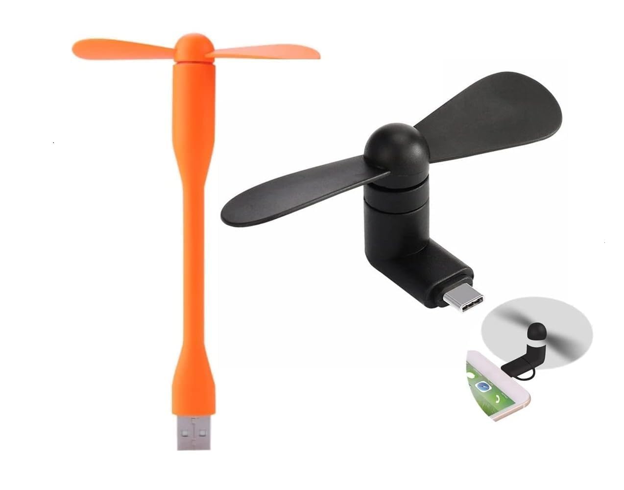 HOBITEQ B-23 Mini Dragon Fan 2 Leaf Cooling Fan Flexible Portable USB for Laptop Smartphone Mobile with OTG Powerbank USB Adapter/Hub Cooler-image-16