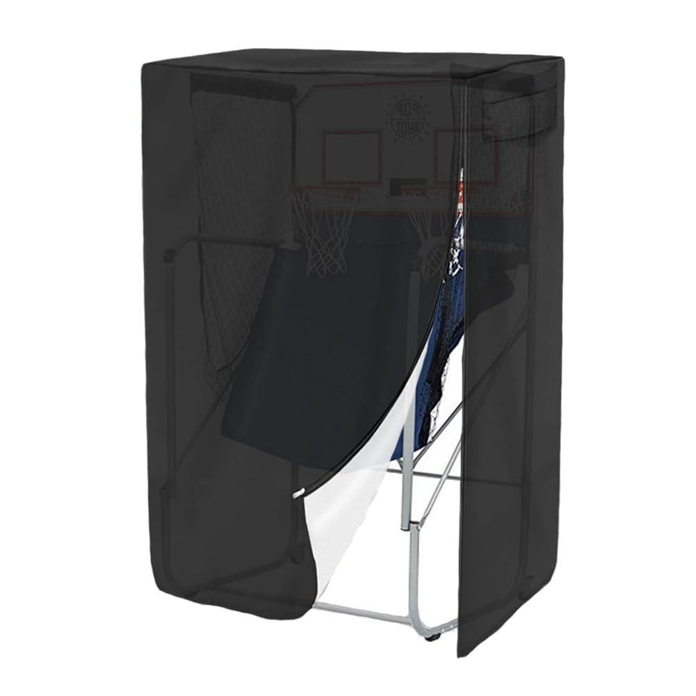 COOSOO Basketball Arcade Game Cover Dual Shot Electronic Basketball Arcade Game Cover Waterproof Oxford Fabric with Side Zipper & Drawstring, Easy Clean & Foldable (51x25x85in)