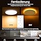 AmazeFan LED Deckenleuchte Dimmbar - 34W 3400LM Deckenlampe mit Fernbedienung - 8W Nachtlicht Warm-LED Deckenleuchte Flach für Schlafzimmer Kinderzimmer Wohnzimmer-Rund (34W-39CM-Weiß)