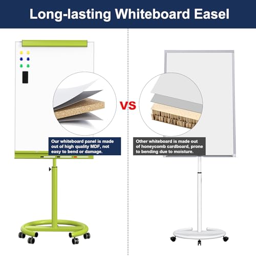 Image of TSJ OFFICE Rolling Whiteboard Standing - 40 x 26 Inches Mobile White Board