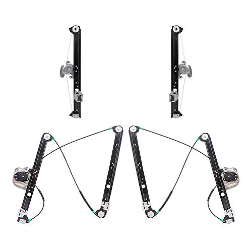 Brock Replacement Front And Rear Driver And Passenger Side Power Window Regulators Without Motor 4 Piece Set Compatible With 2000-2006 X5 #TOP1